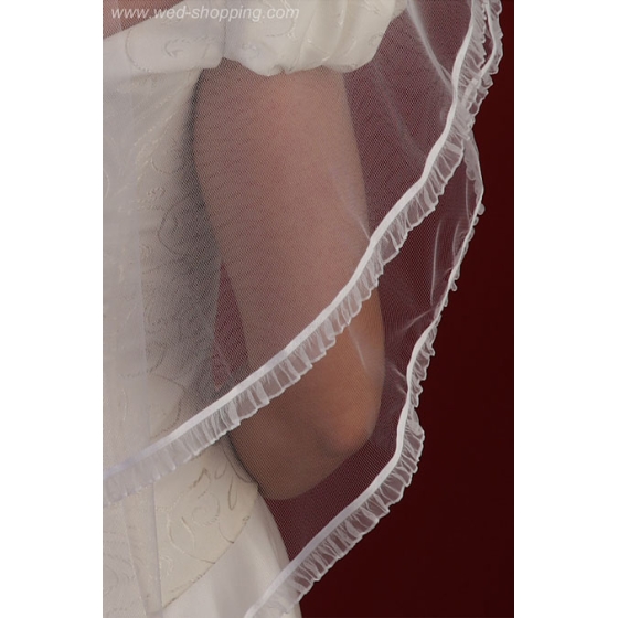 Sluier afgewerkt met chiffon band - 80 cm W1083