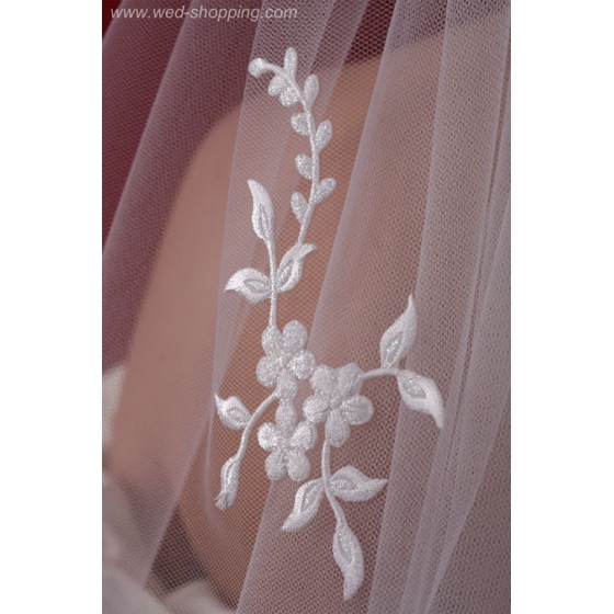 Sluier met decoraties (bloemen) W1059