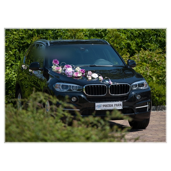 Bruiloft Auto Versiering Set Maia Wit Lila Ivoor
