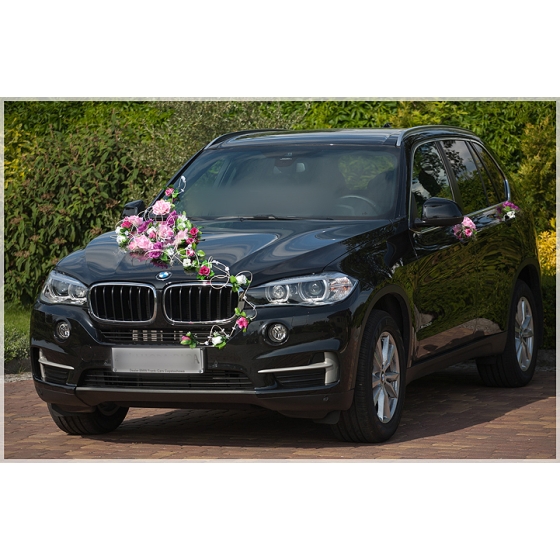 Bruiloft Bloemen Roze Wit Trouw Auto Decoratie