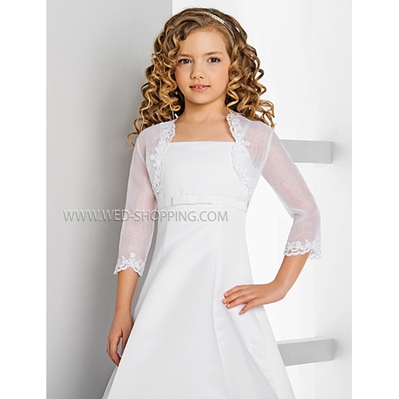 Bloemenmeisje bolero jasje lange mouwen organza kant
