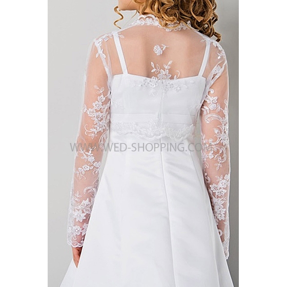 Communie bolero van kant lange mouwen P0152B