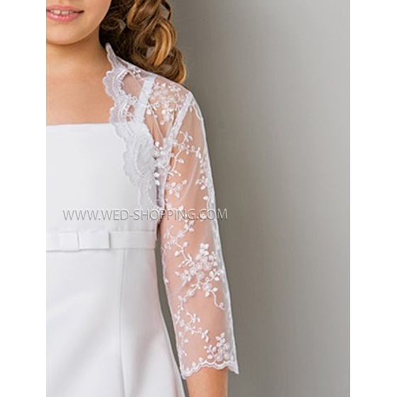 Communie bolero van kant lange mouwen P029B