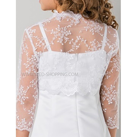 Communie bolero van kant lange mouwen P029B