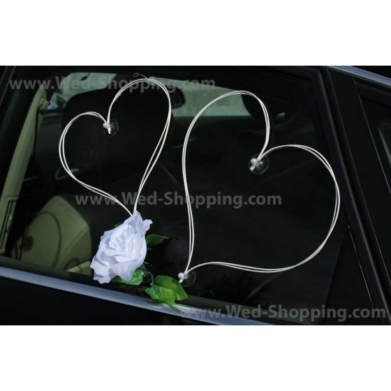 Auto versiering witte rozen DEK1044