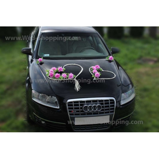 Auto versiering mauve rozen DEK1042