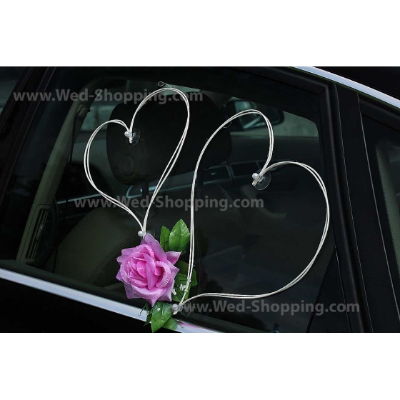 Auto versiering mauve rozen DEK1042