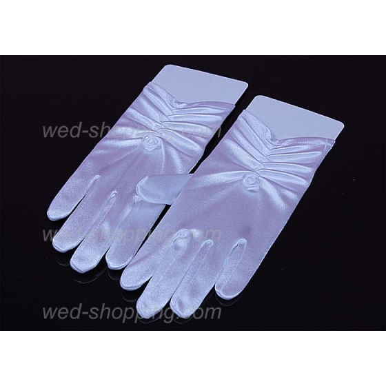 Wit handschoenen met vingers voor meisjes