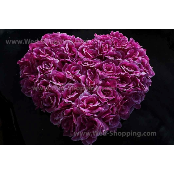 Groot hart met rozen Purple
