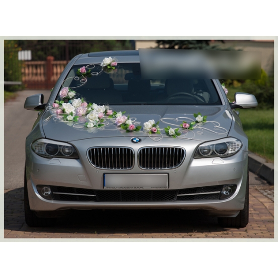 Ivoor roze rozen Trouwauto decoratie