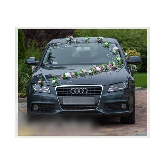 Ivoor roze rozen Trouwauto decoratie