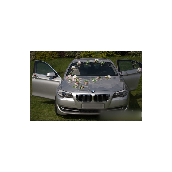 Ivoor roze rozen Trouwauto decoratie