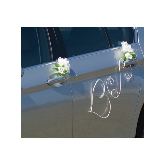 Ivoor Rozen Trouwauto Decoratie Set