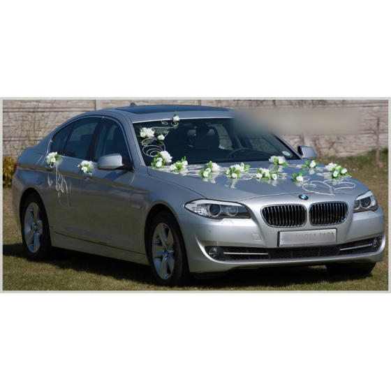 Ivoor Rozen Trouwauto Decoratie Set