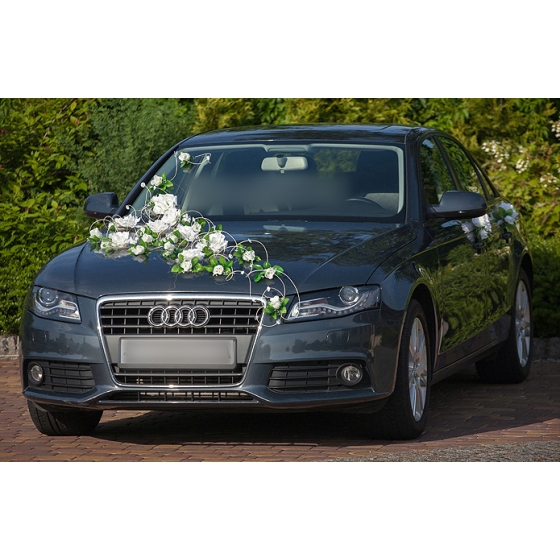 Ivory Roses Trouwauto Versiering Set