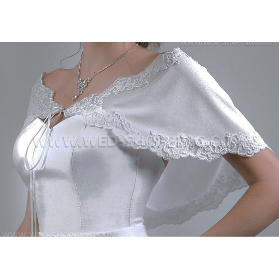 Tule bruids cape kanten rand bedekking E1502