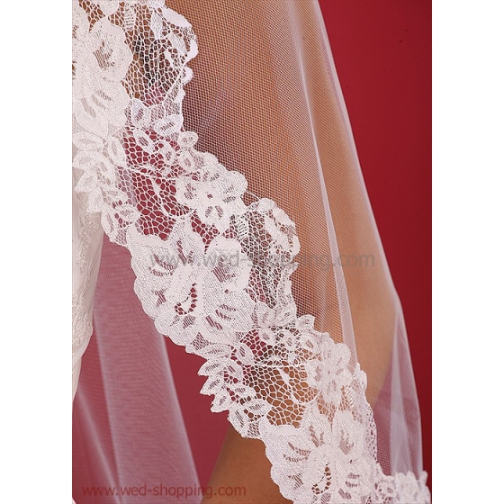 Spaanse sluier met kant - 80 cm W1094