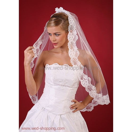 Spaanse sluier met kant - 80 cm W1094