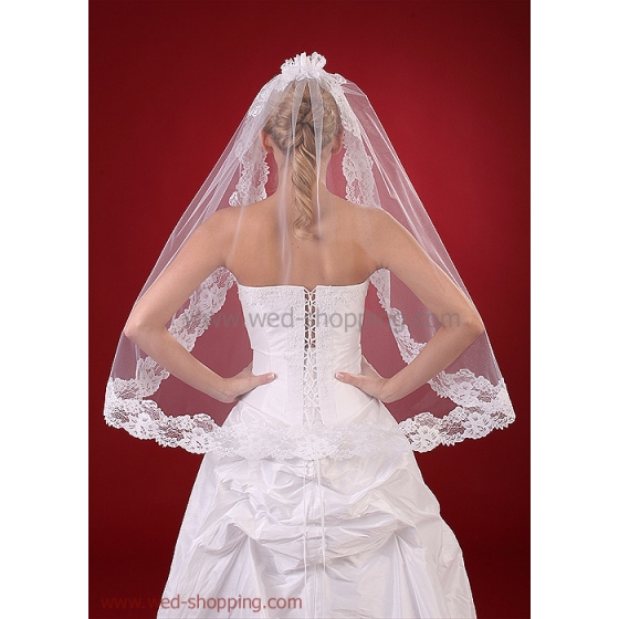 Spaanse sluier met kant - 80 cm W1094