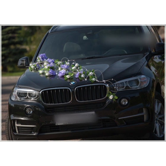 Lila Wit Bruiloftsauto Versiering Set Vira