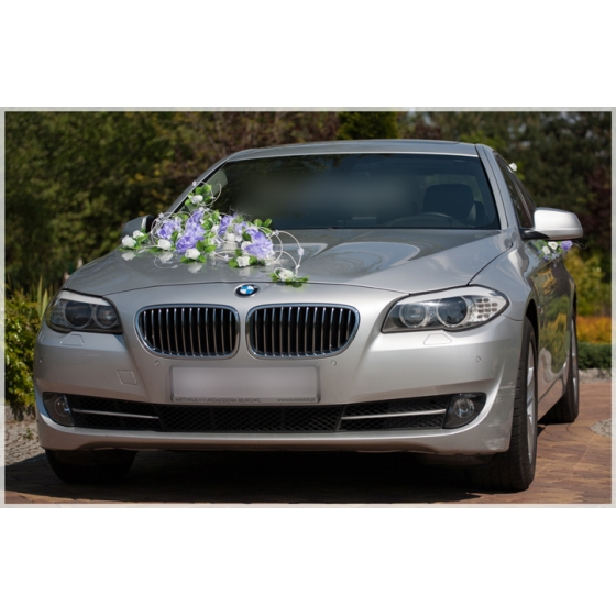 Lila Wit Bruiloftsauto Versiering Set Vira