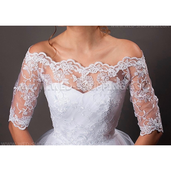 Off Shoulder bruids top van kant