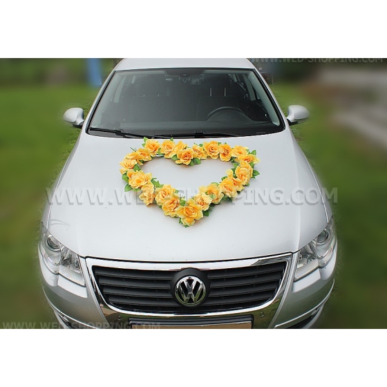 Gele rozen voor een auto DEK1502
