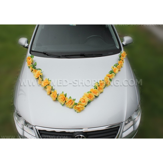 Gele rozen voor een auto DEK1502