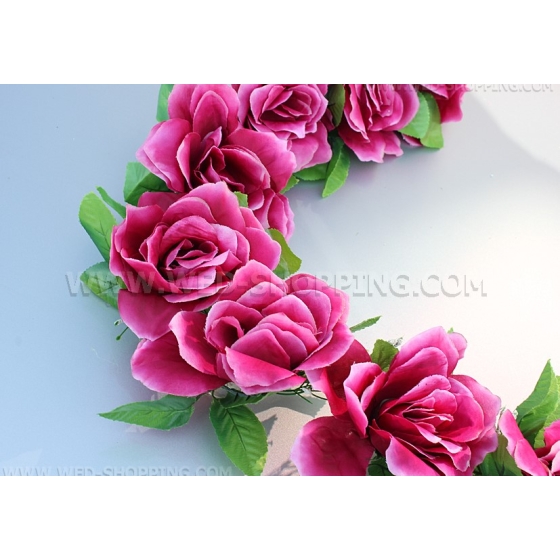Bordeaux rozen voor trouwauto DEK1505