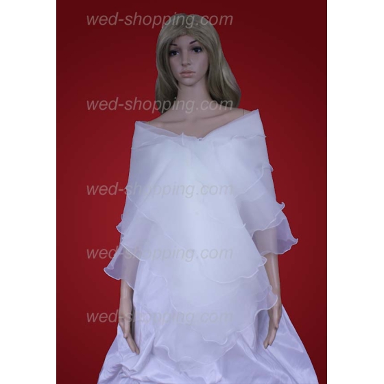 Bruidssjaal organza Wit Ivoor omslagdoek E1211