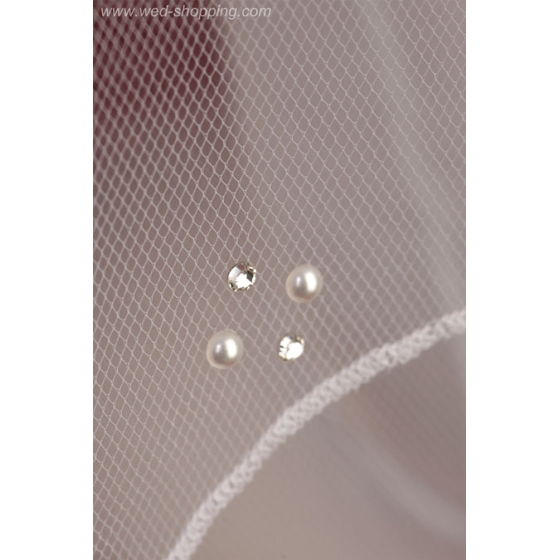 Sluier met  strass steentjes en parels van Swarovski W1048