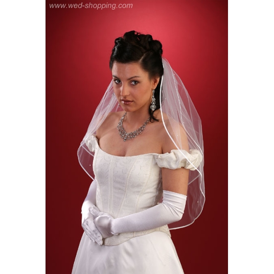 Bruidssluier met parles van Swarovski - 70 cm