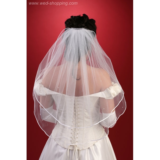 Bruidssluier met parles van Swarovski - 70 cm w1047b