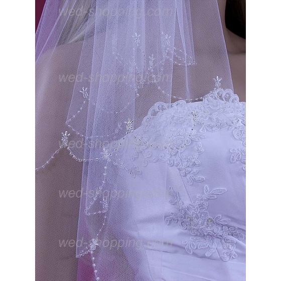 Sluier met Swarovski strass steentjes rand W1501