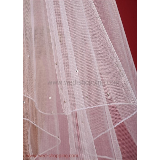 Sluier met kristallen van Swarovski - 80 cm W1200a