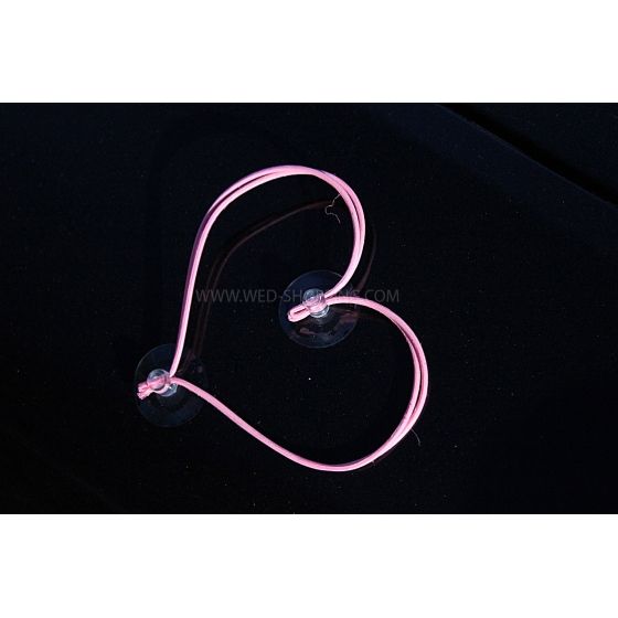 Roze hartjes voor trouwauto DEK50021