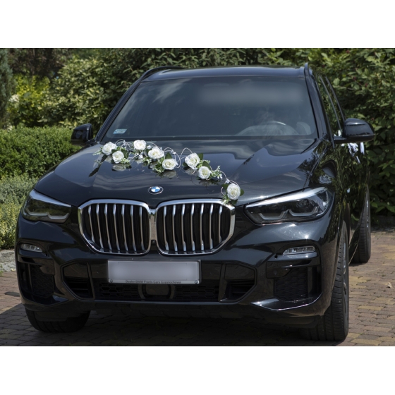 Ivoor rozen trouwauto meet  riet