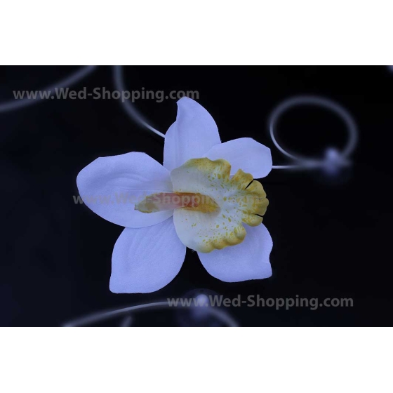 Trouwauto versieren witte orchideeën DEK1037