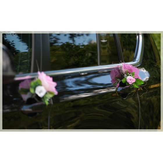 Versiering Set voor Bruiloft Witte en Roze Rozen